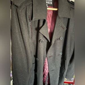 Men's Affliction Black Double-Breasted Coat